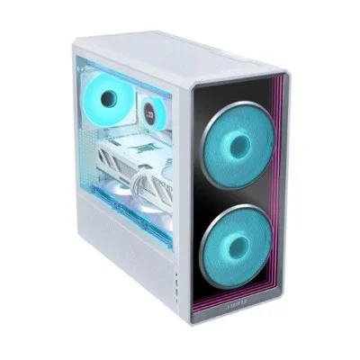 Lian li lancool 217 inf mid tower atx gaming case - white 3 fans included
